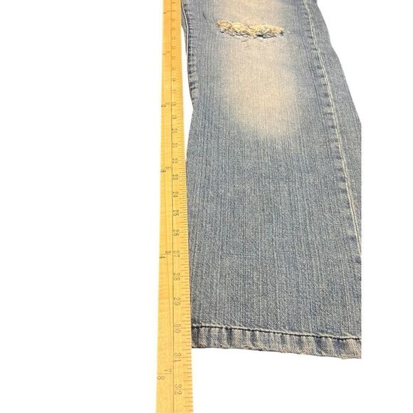 H&M Y2K button fly zipper back pockets distressed hippie woman’s 8 (29) patch - Picture 9 of 10